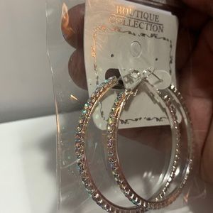 Silver Earrings with iridescences glow